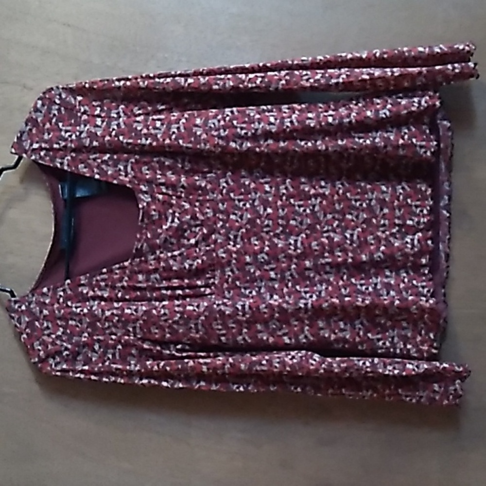 Axcess Red & Burgundy Blouse XL
